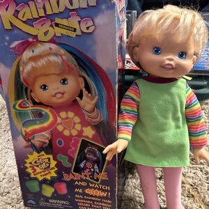 Rainbow Bright Doll with Green Dress and Colorful Hair